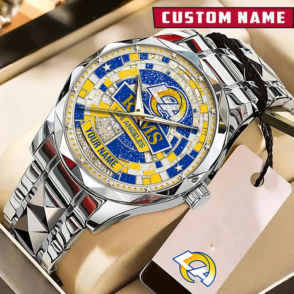 NFL Premium Luxury Stainless Steel Watch Custom Name Gift For Fan - Limited Edition