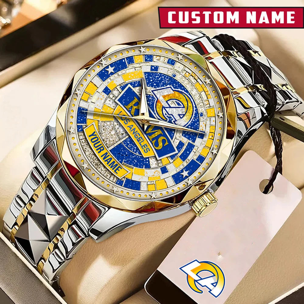 NFL Premium Luxury Stainless Steel Watch Custom Name Gift For Fan - Limited Edition