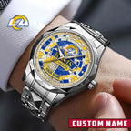 NFL Premium Luxury Stainless Steel Watch Custom Name Gift For Fan - Limited Edition