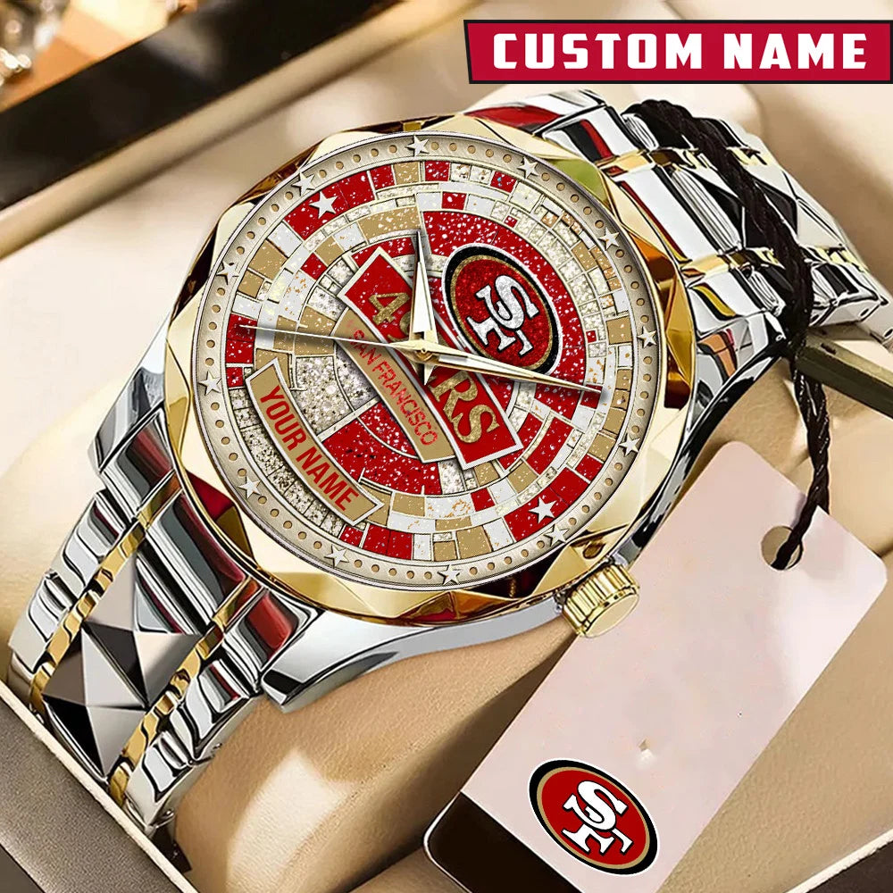 NFL Premium Luxury Stainless Steel Watch Custom Name Gift For Fan - Limited Edition