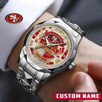 NFL Premium Luxury Stainless Steel Watch Custom Name Gift For Fan - Limited Edition