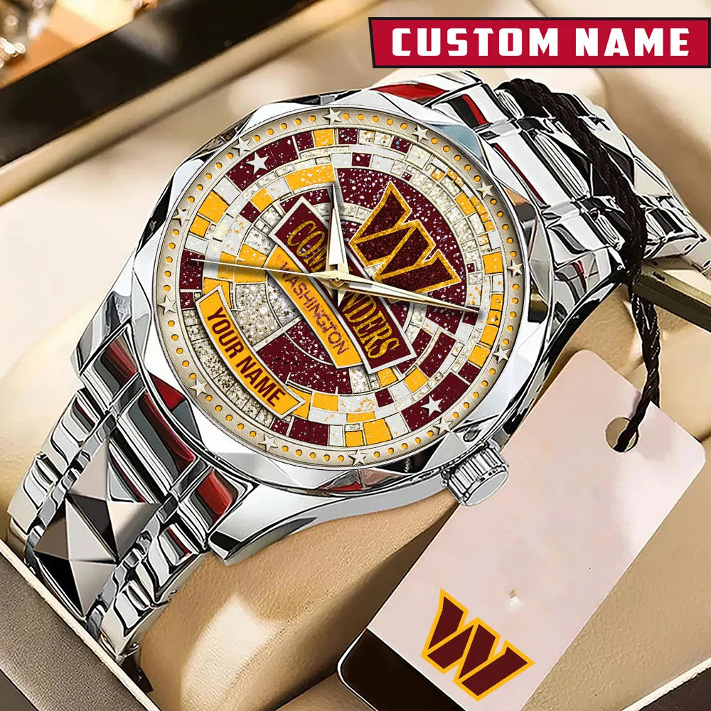 NFL Premium Luxury Stainless Steel Watch Custom Name Gift For Fan - Limited Edition
