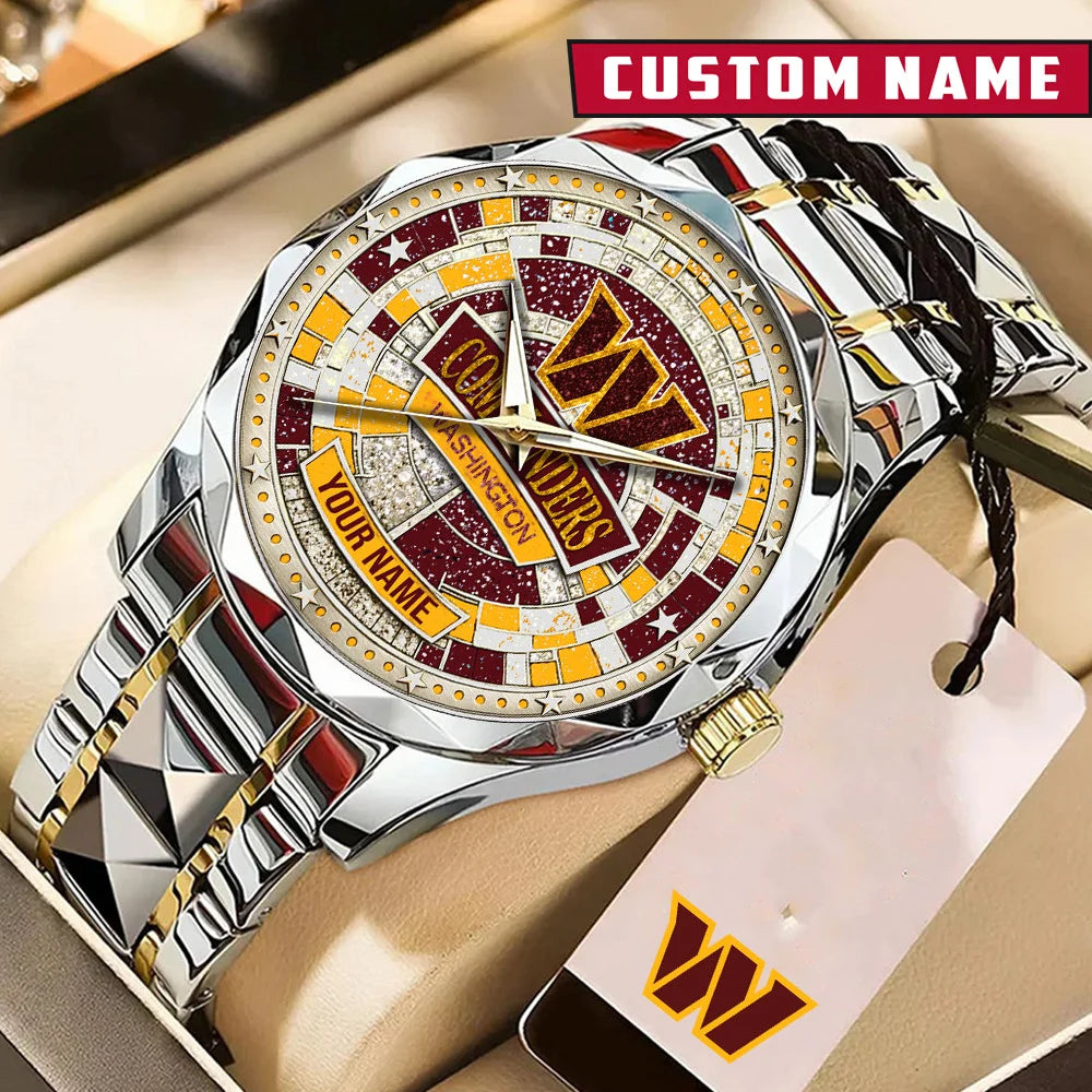 NFL Premium Luxury Stainless Steel Watch Custom Name Gift For Fan - Limited Edition