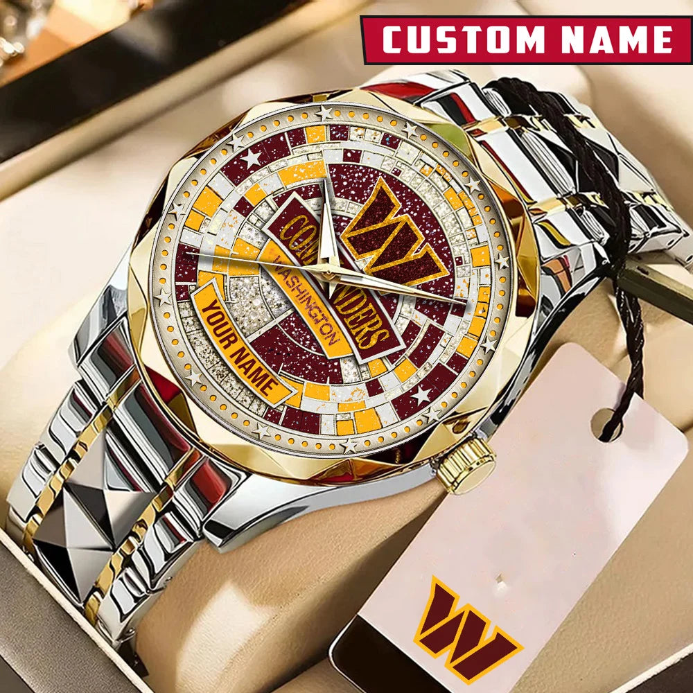 NFL Premium Luxury Stainless Steel Watch Custom Name Gift For Fan - Limited Edition