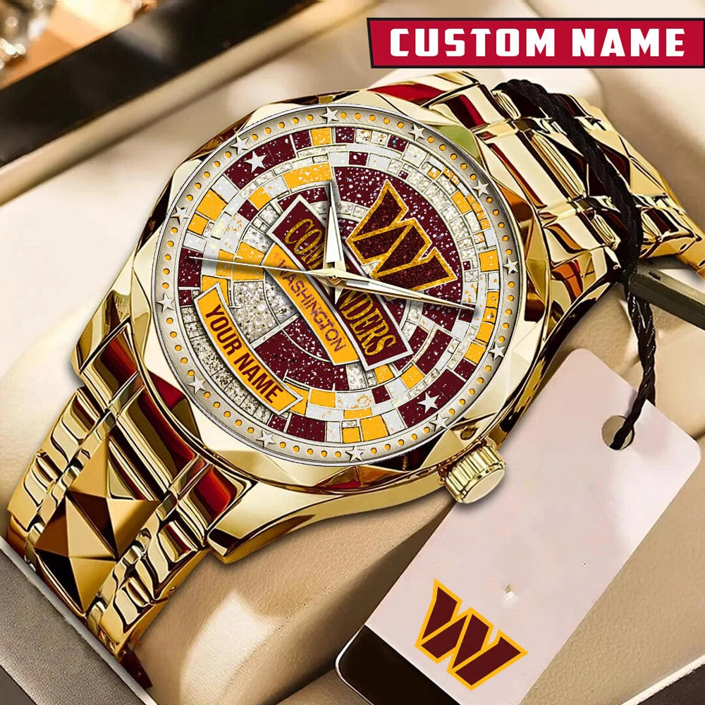 NFL Premium Luxury Stainless Steel Watch Custom Name Gift For Fan - Limited Edition
