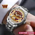 NFL Premium Luxury Stainless Steel Watch Custom Name Gift For Fan - Limited Edition