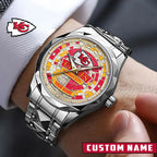 NFL Premium Luxury Stainless Steel Watch Custom Name Gift For Fan - Limited Edition