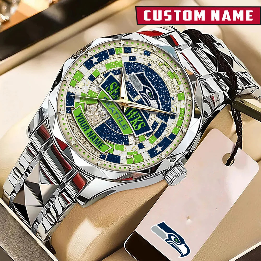 NFL Premium Luxury Stainless Steel Watch Custom Name Gift For Fan - Limited Edition