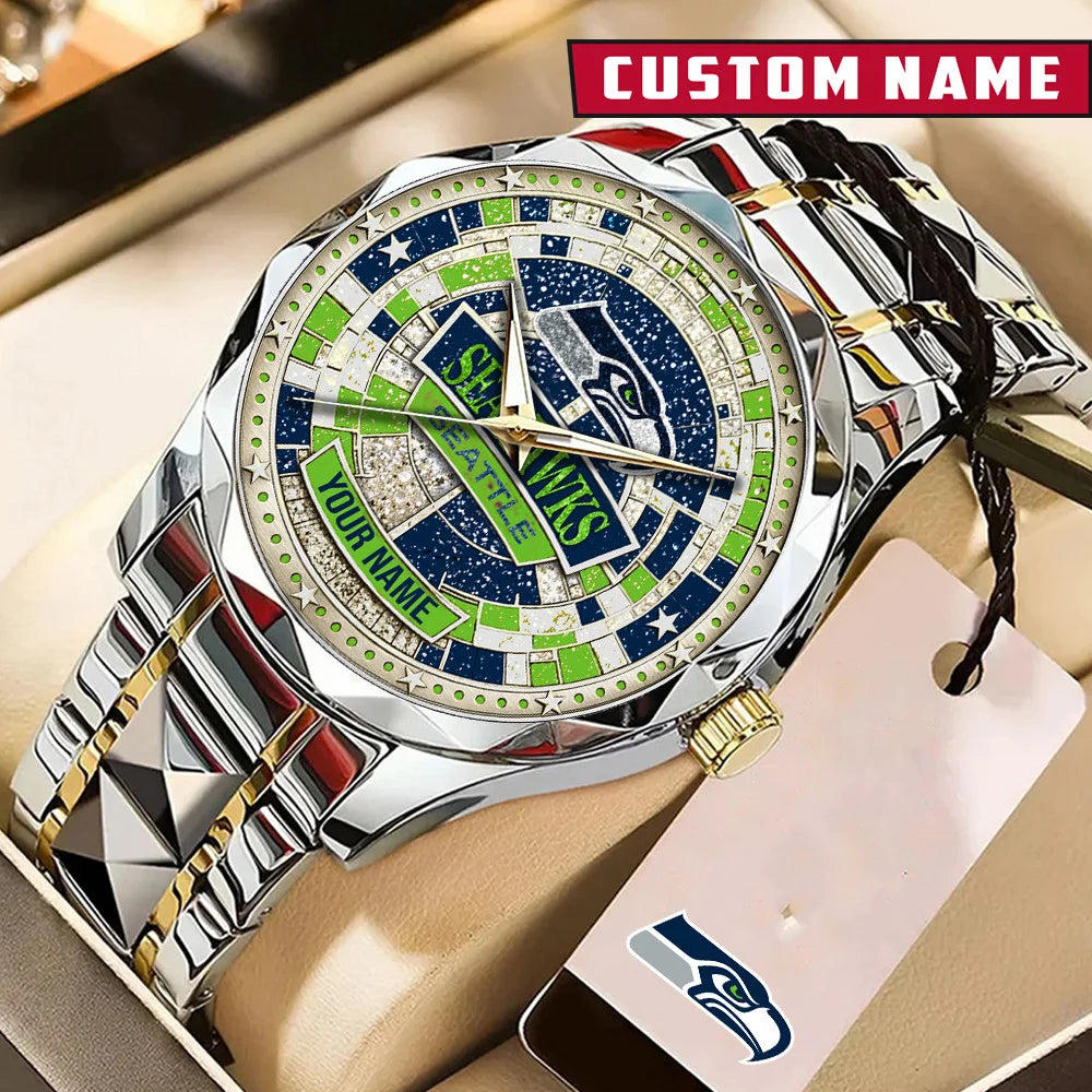 NFL Premium Luxury Stainless Steel Watch Custom Name Gift For Fan - Limited Edition