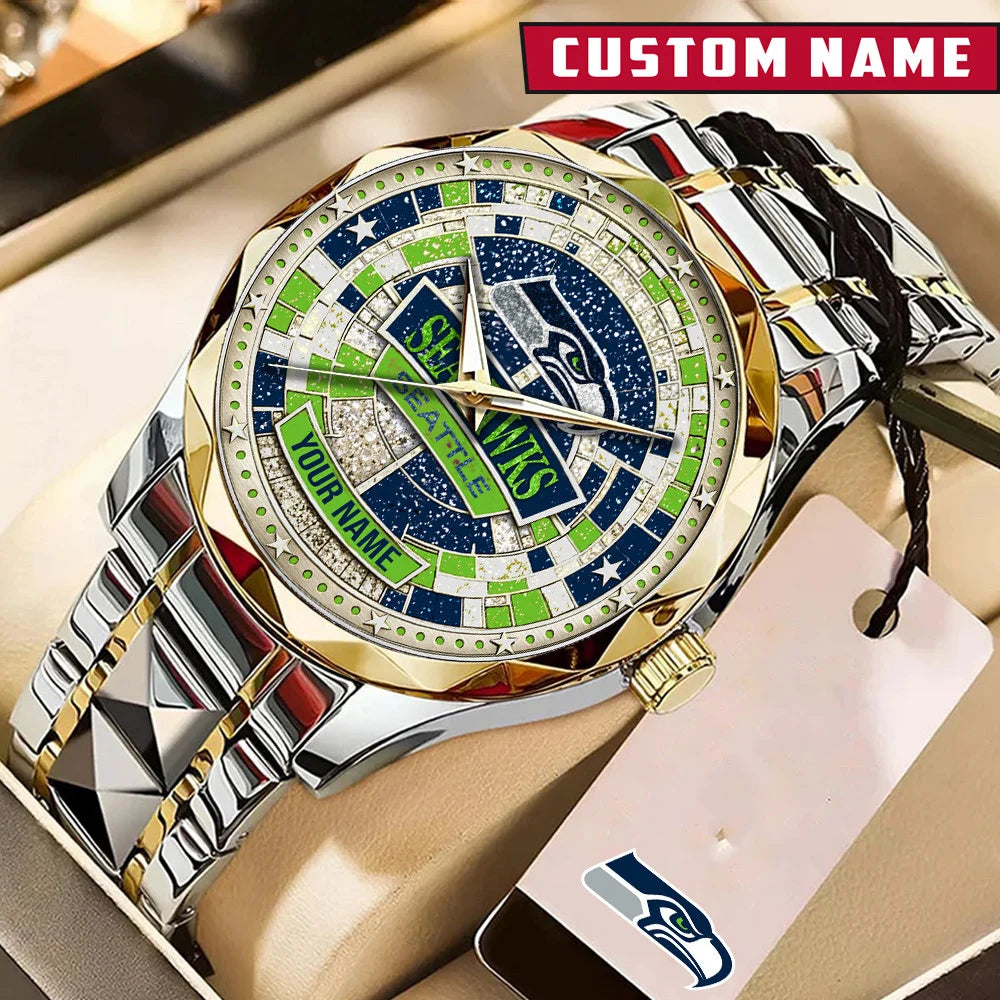 NFL Premium Luxury Stainless Steel Watch Custom Name Gift For Fan - Limited Edition