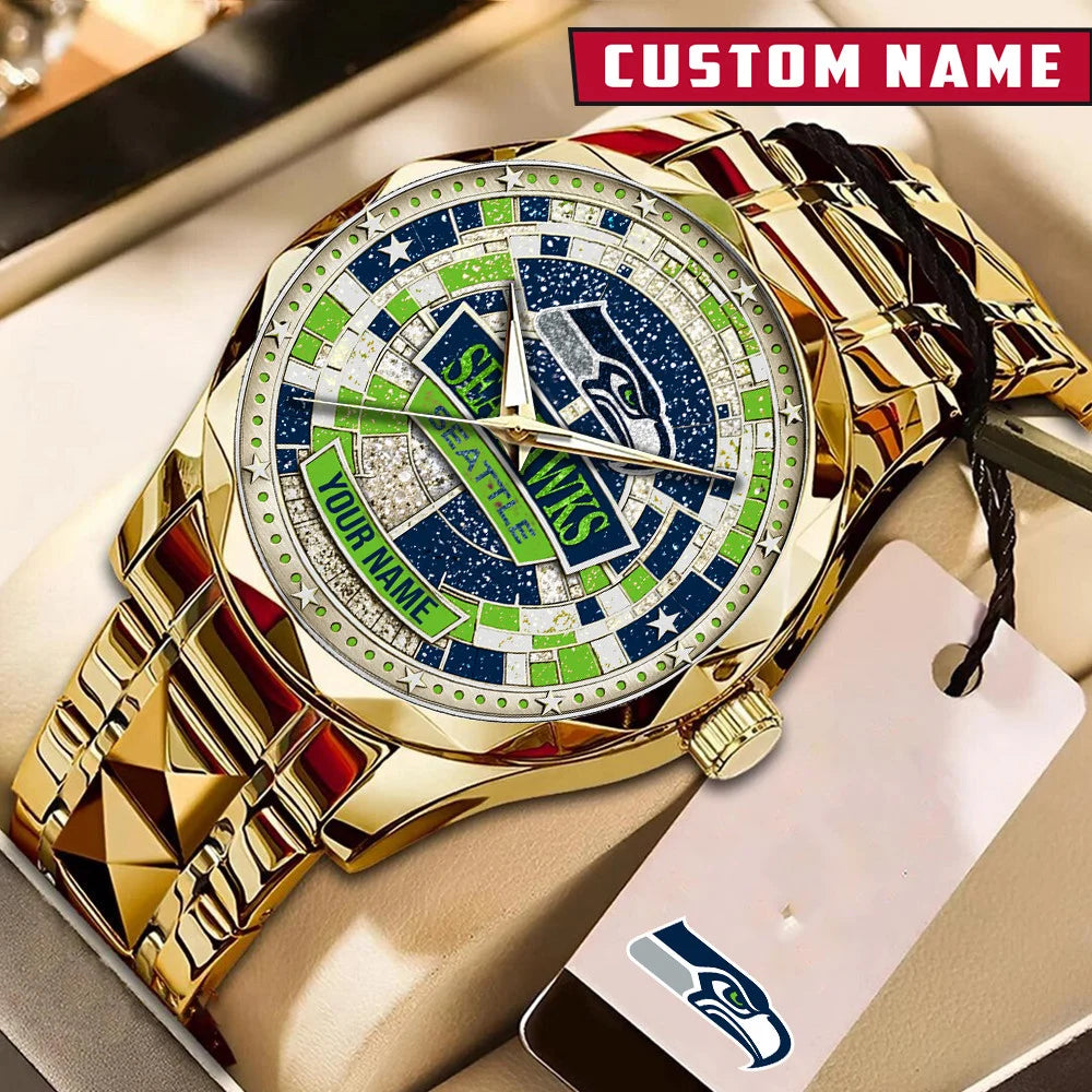 NFL Premium Luxury Stainless Steel Watch Custom Name Gift For Fan - Limited Edition