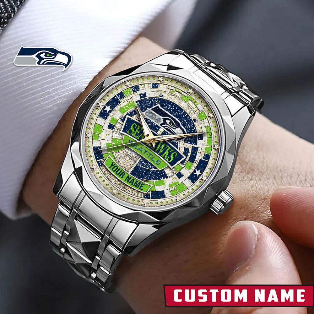 NFL Premium Luxury Stainless Steel Watch Custom Name Gift For Fan - Limited Edition
