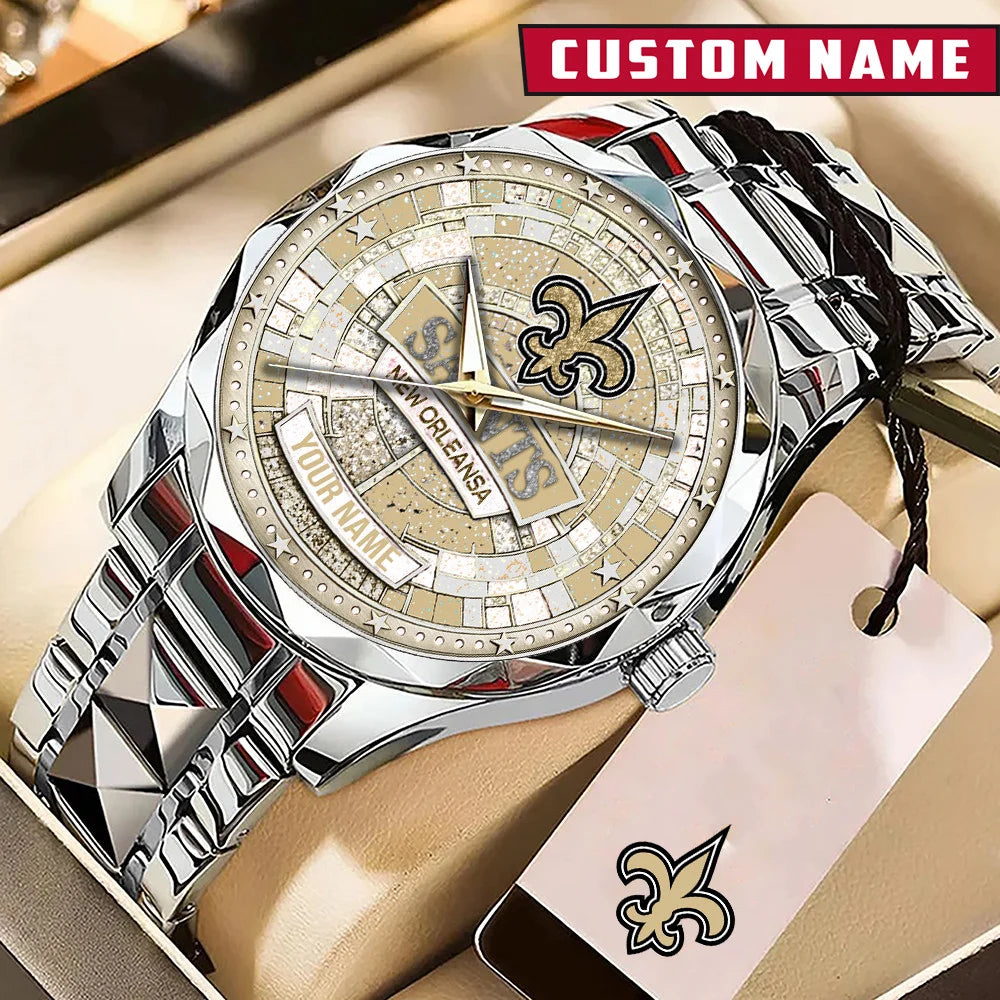 NFL Premium Luxury Stainless Steel Watch Custom Name Gift For Fan - Limited Edition