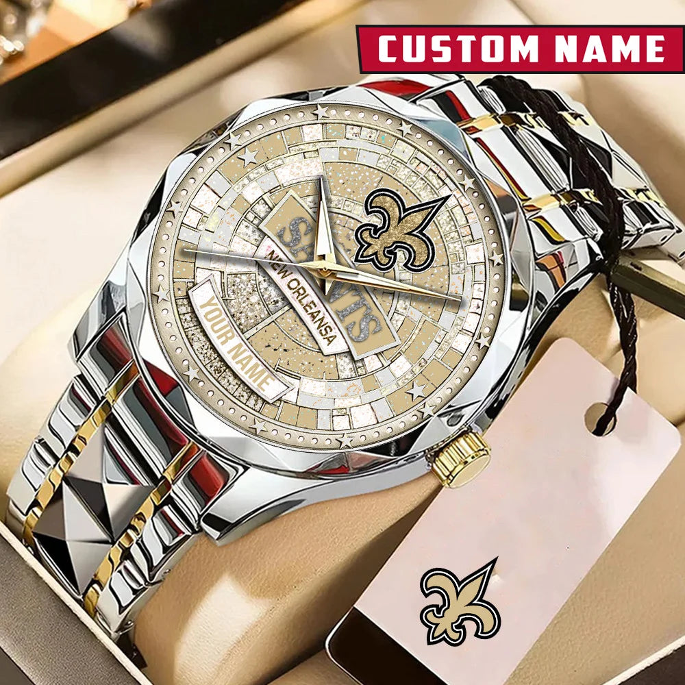 NFL Premium Luxury Stainless Steel Watch Custom Name Gift For Fan - Limited Edition