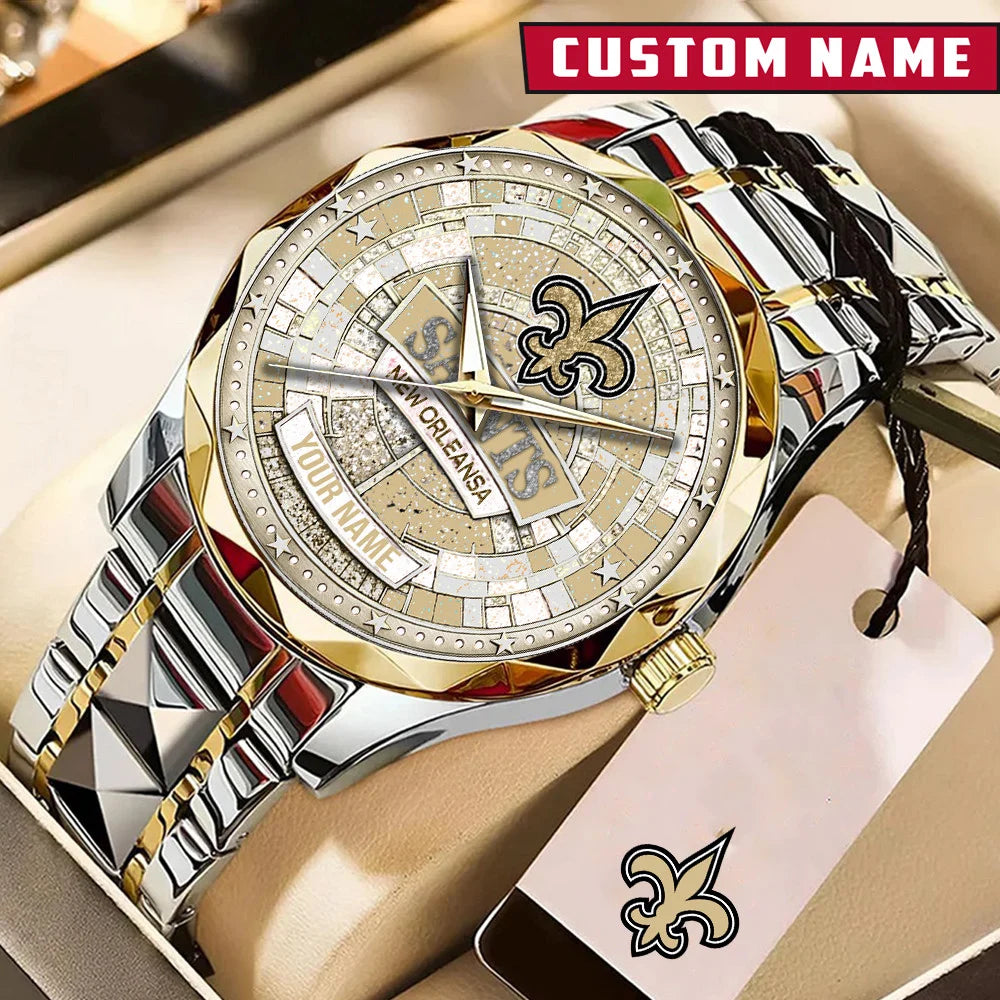 NFL Premium Luxury Stainless Steel Watch Custom Name Gift For Fan - Limited Edition