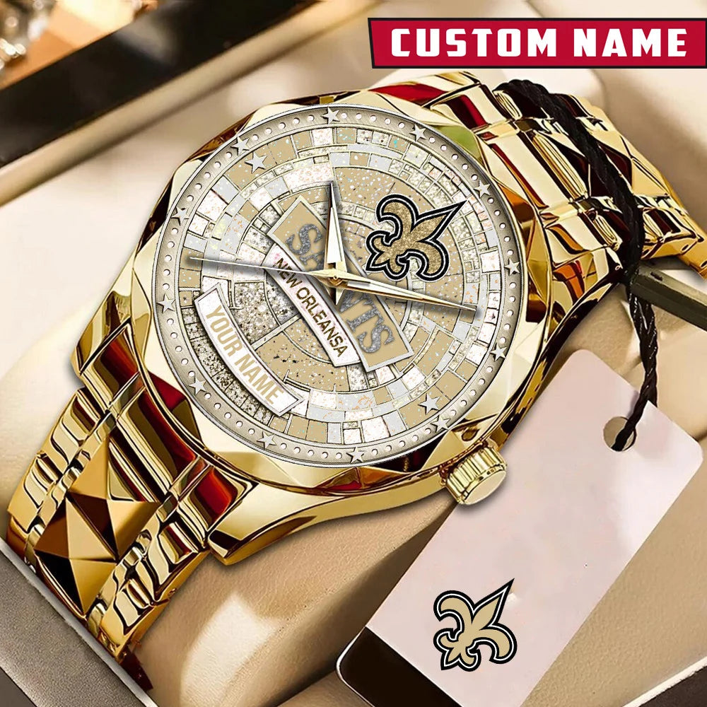 NFL Premium Luxury Stainless Steel Watch Custom Name Gift For Fan - Limited Edition