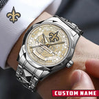 NFL Premium Luxury Stainless Steel Watch Custom Name Gift For Fan - Limited Edition