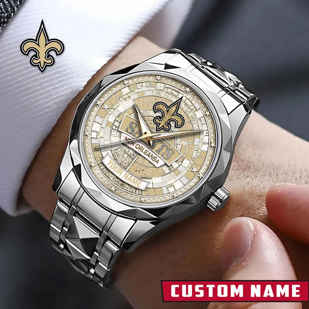 NFL Premium Luxury Stainless Steel Watch Custom Name Gift For Fan - Limited Edition