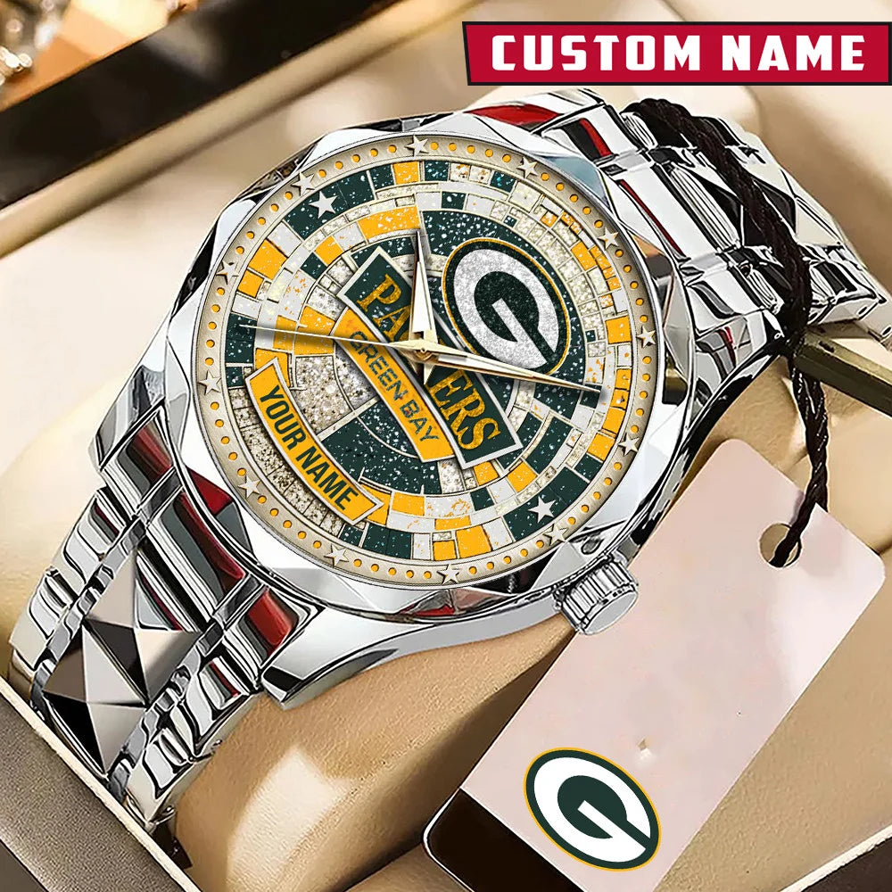 NFL Premium Luxury Stainless Steel Watch Custom Name Gift For Fan - Limited Edition