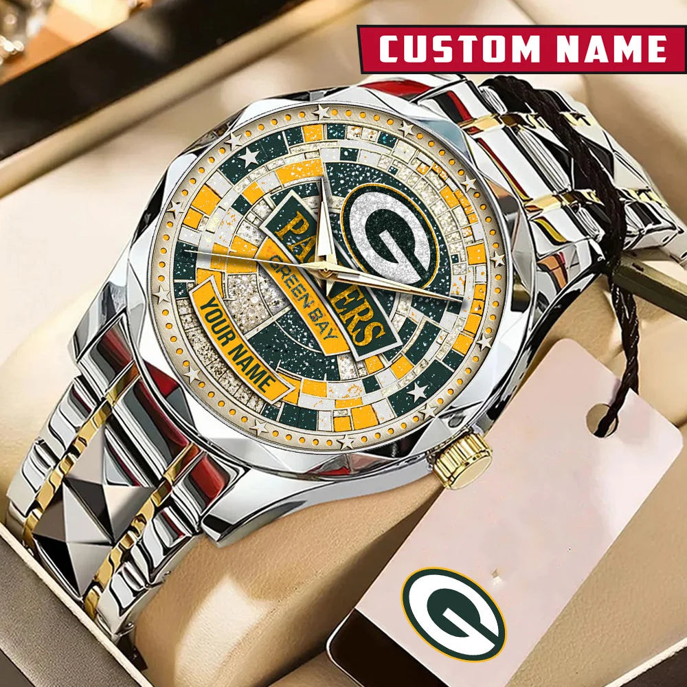 NFL Premium Luxury Stainless Steel Watch Custom Name Gift For Fan - Limited Edition