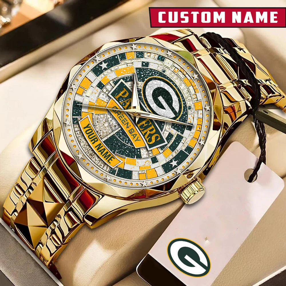 NFL Premium Luxury Stainless Steel Watch Custom Name Gift For Fan - Limited Edition