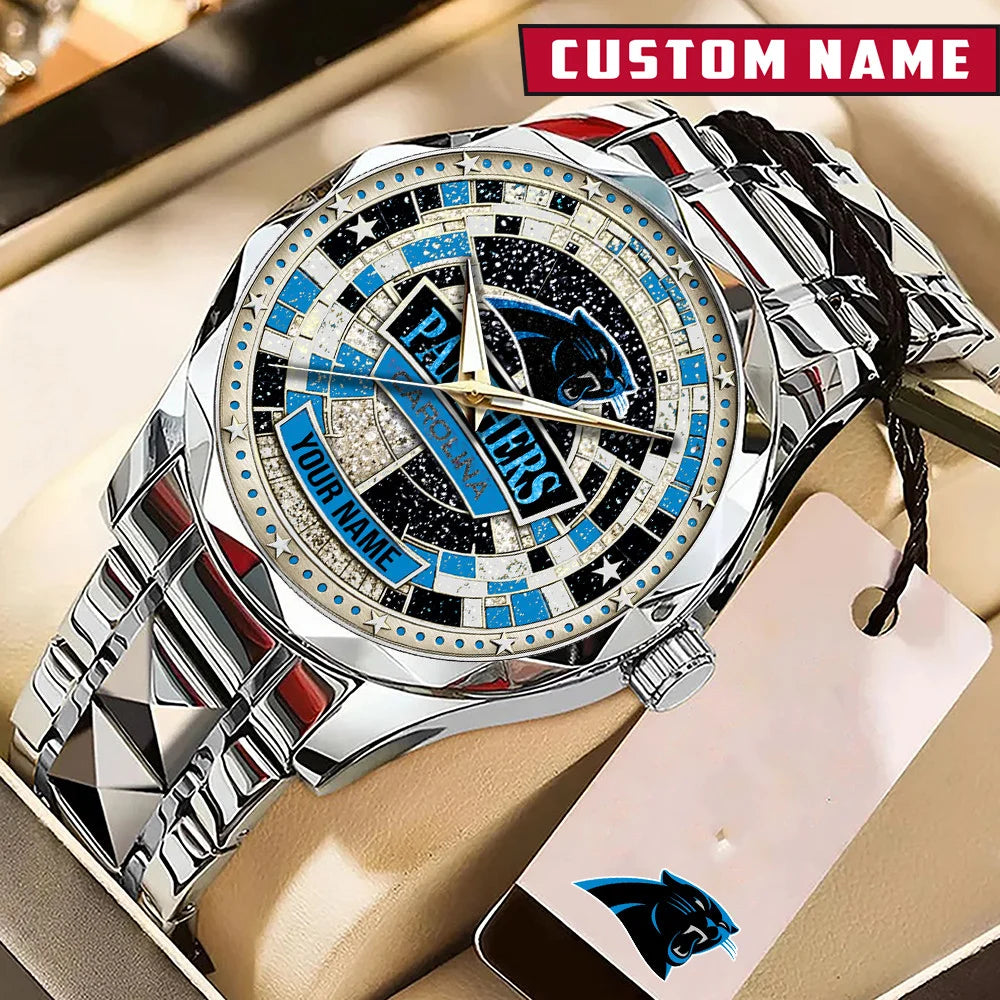 NFL Premium Luxury Stainless Steel Watch Custom Name Gift For Fan - Limited Edition