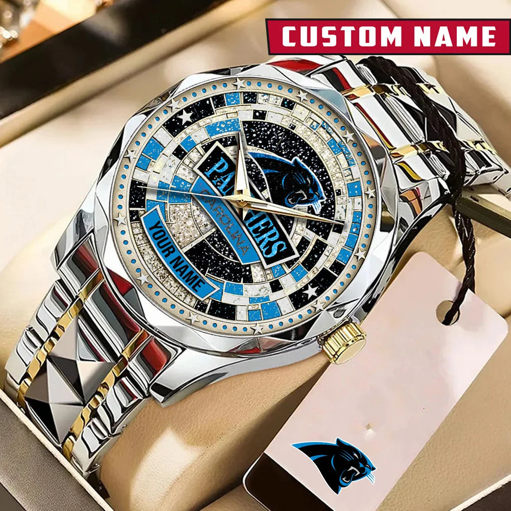 NFL Premium Luxury Stainless Steel Watch Custom Name Gift For Fan - Limited Edition