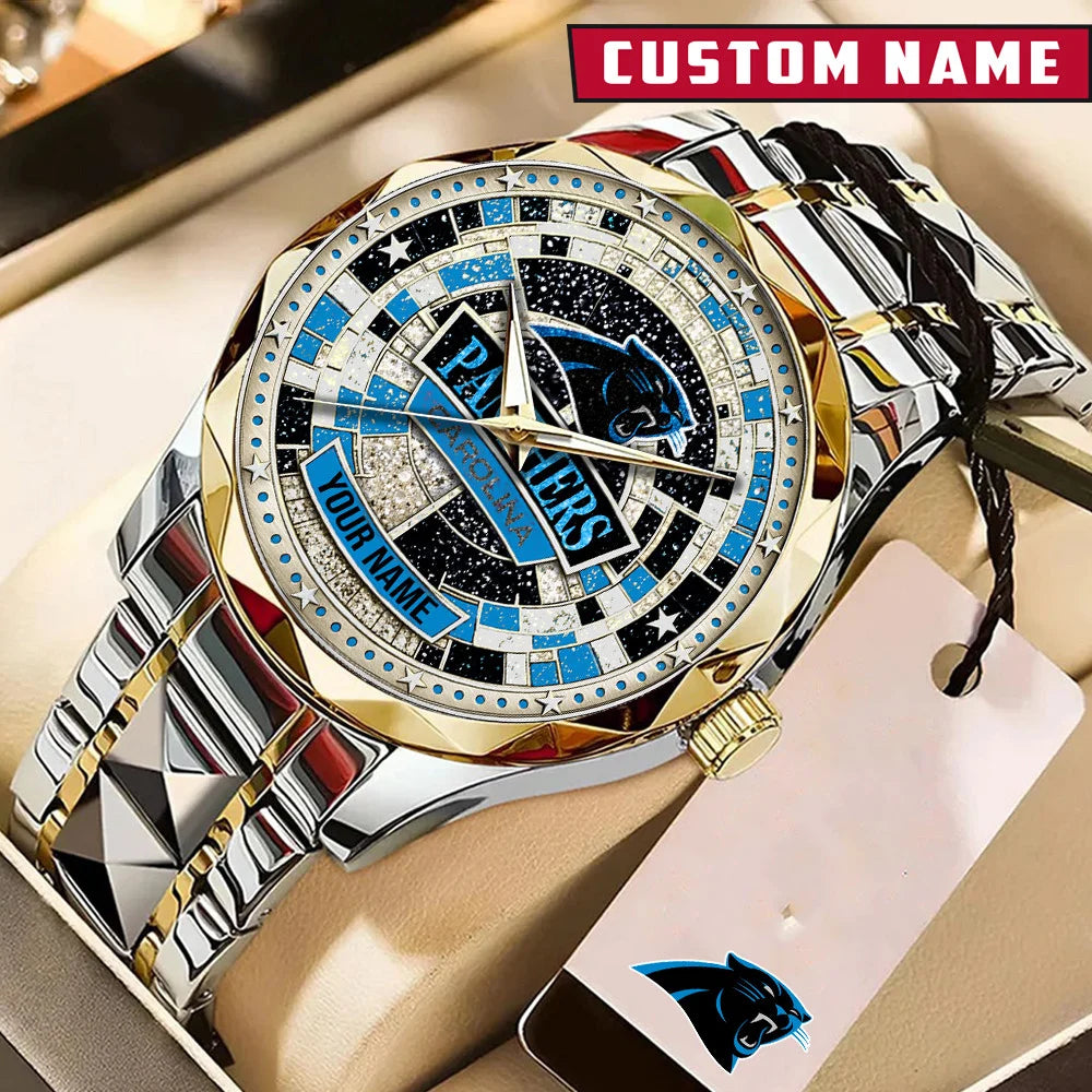 NFL Premium Luxury Stainless Steel Watch Custom Name Gift For Fan - Limited Edition