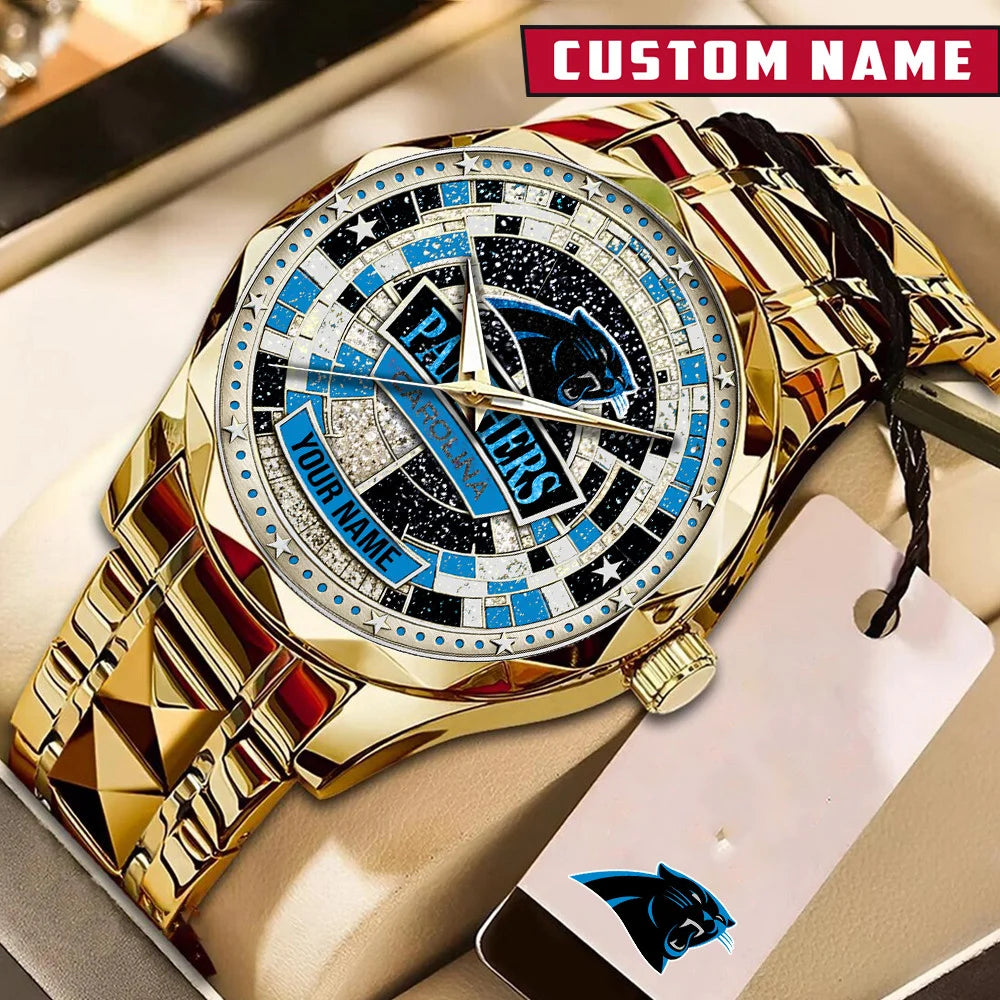 NFL Premium Luxury Stainless Steel Watch Custom Name Gift For Fan - Limited Edition