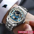 NFL Premium Luxury Stainless Steel Watch Custom Name Gift For Fan - Limited Edition