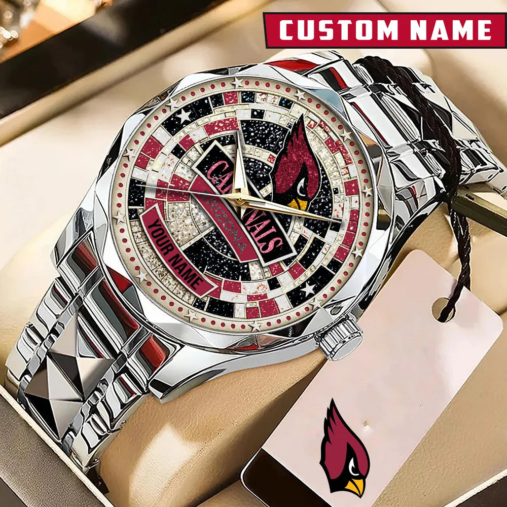 NFL Premium Luxury Stainless Steel Watch Custom Name Gift For Fan - Limited Edition