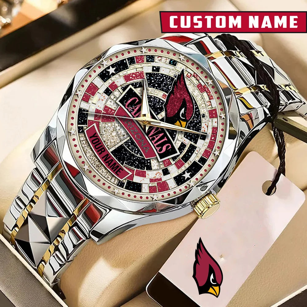 NFL Premium Luxury Stainless Steel Watch Custom Name Gift For Fan - Limited Edition