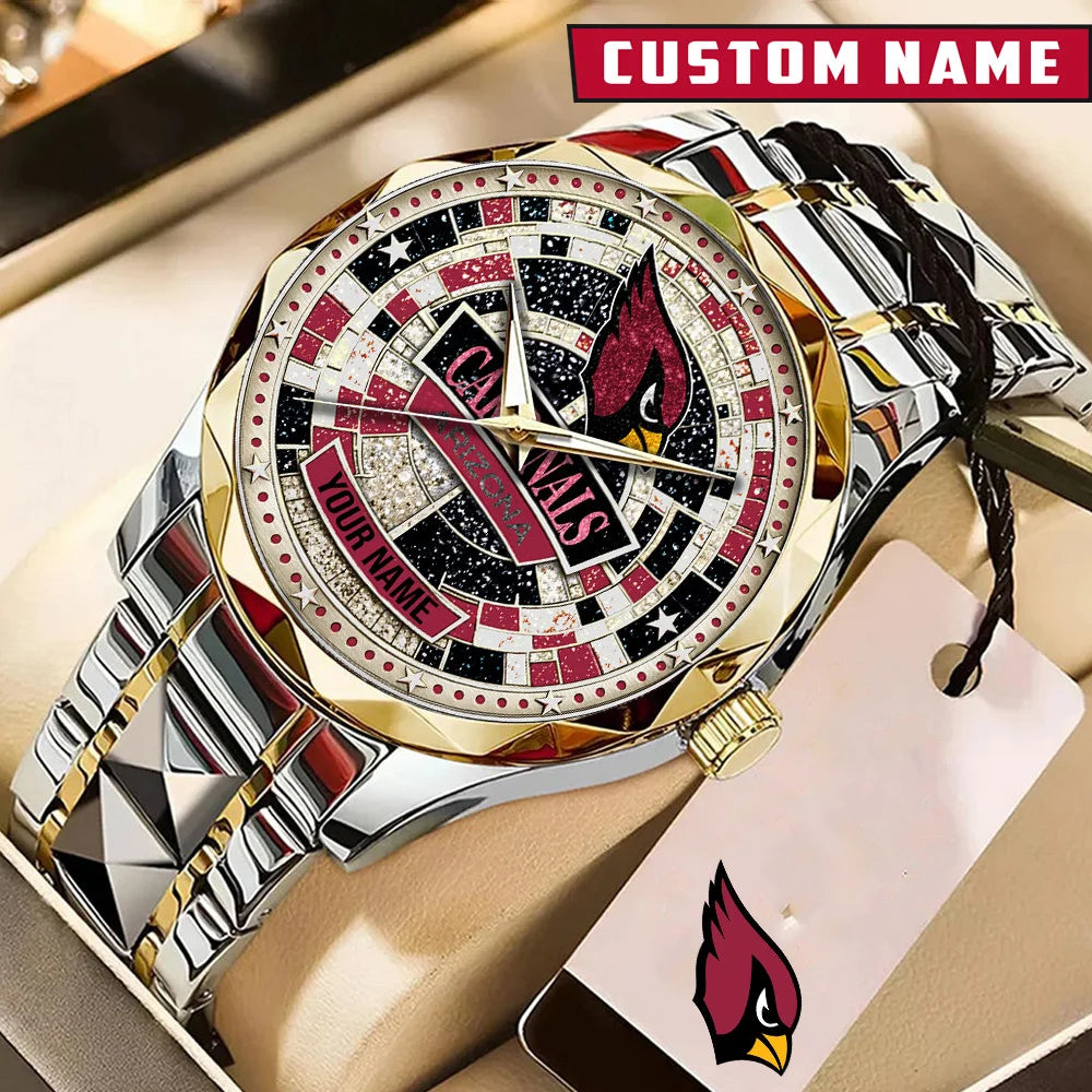 NFL Premium Luxury Stainless Steel Watch Custom Name Gift For Fan - Limited Edition