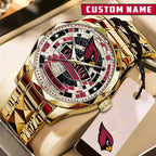 NFL Premium Luxury Stainless Steel Watch Custom Name Gift For Fan - Limited Edition