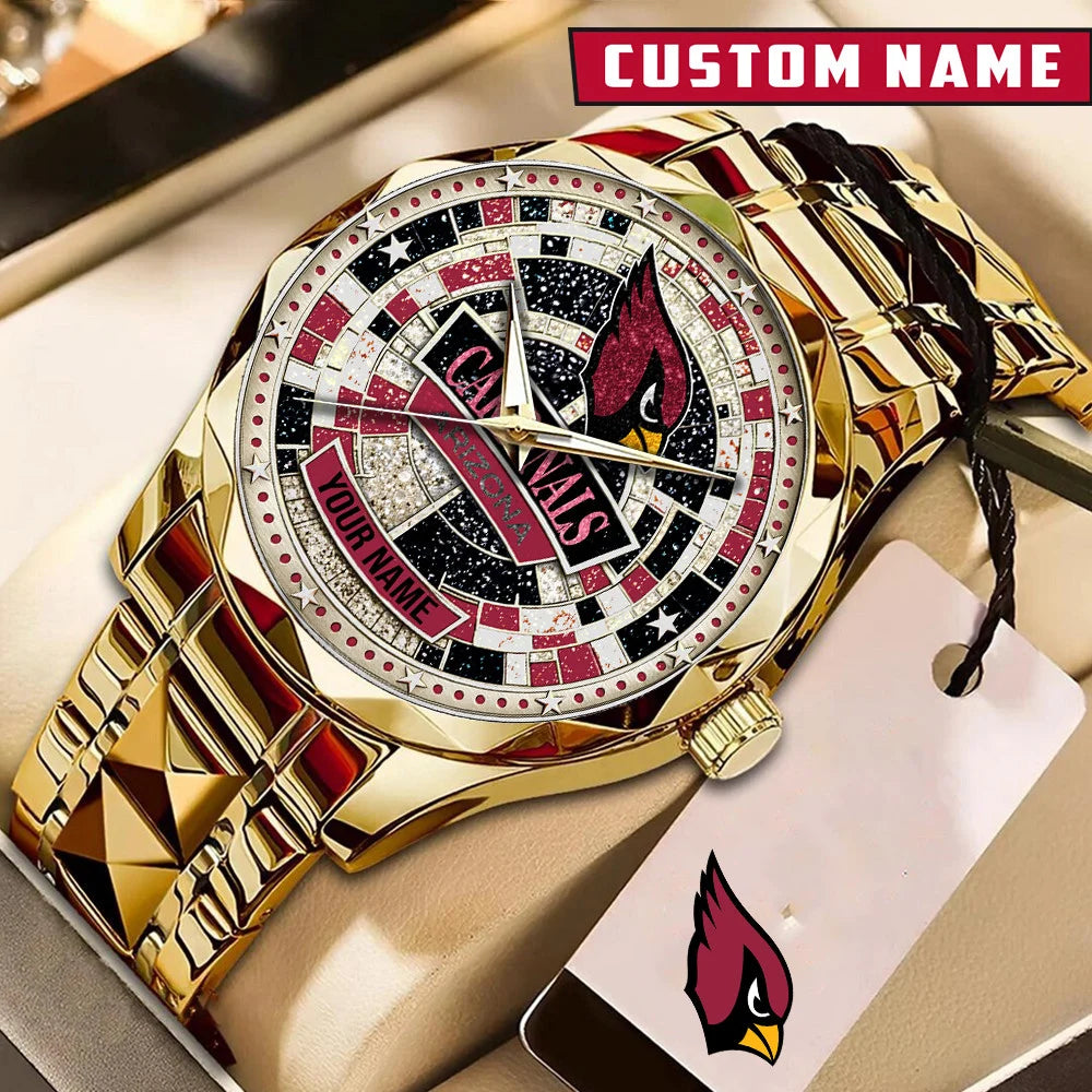 NFL Premium Luxury Stainless Steel Watch Custom Name Gift For Fan - Limited Edition
