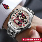 NFL Premium Luxury Stainless Steel Watch Custom Name Gift For Fan - Limited Edition
