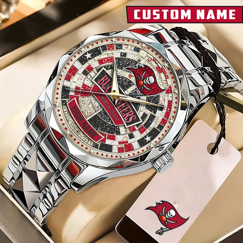 NFL Premium Luxury Stainless Steel Watch Custom Name Gift For Fan - Limited Edition