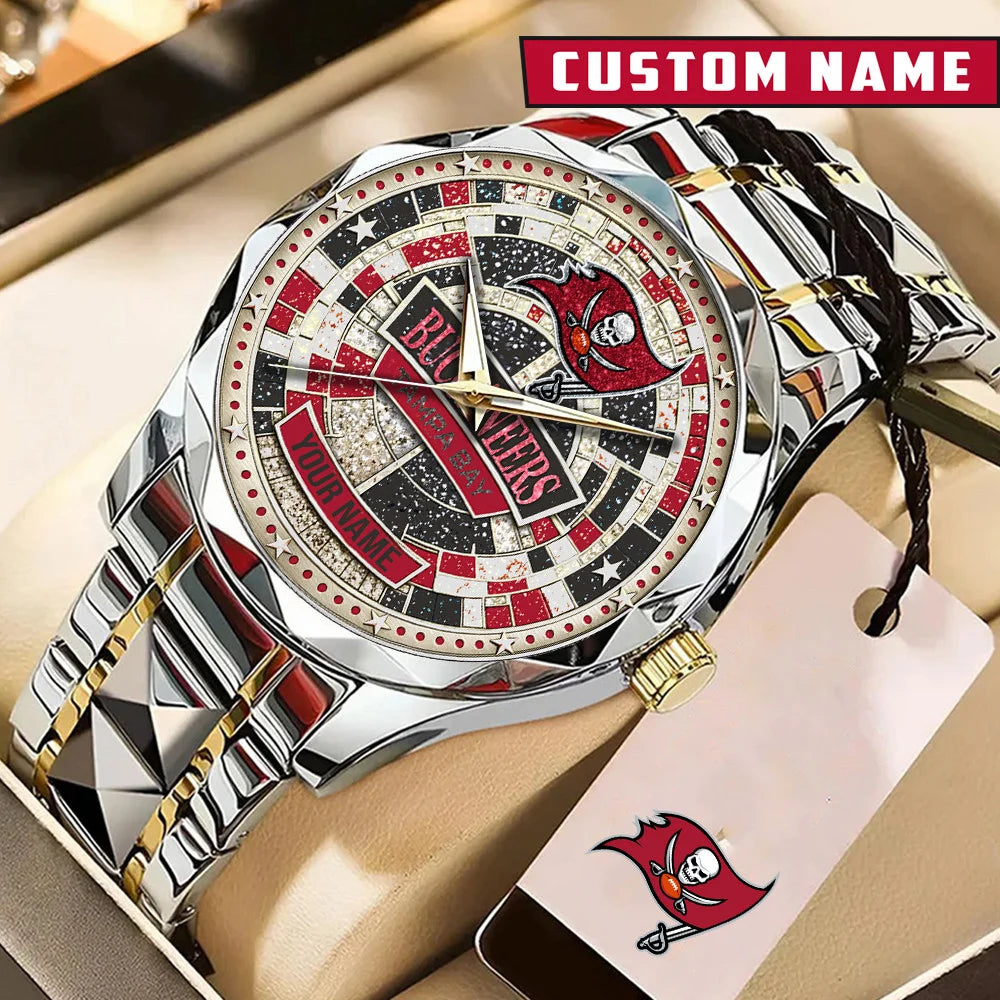 NFL Premium Luxury Stainless Steel Watch Custom Name Gift For Fan - Limited Edition