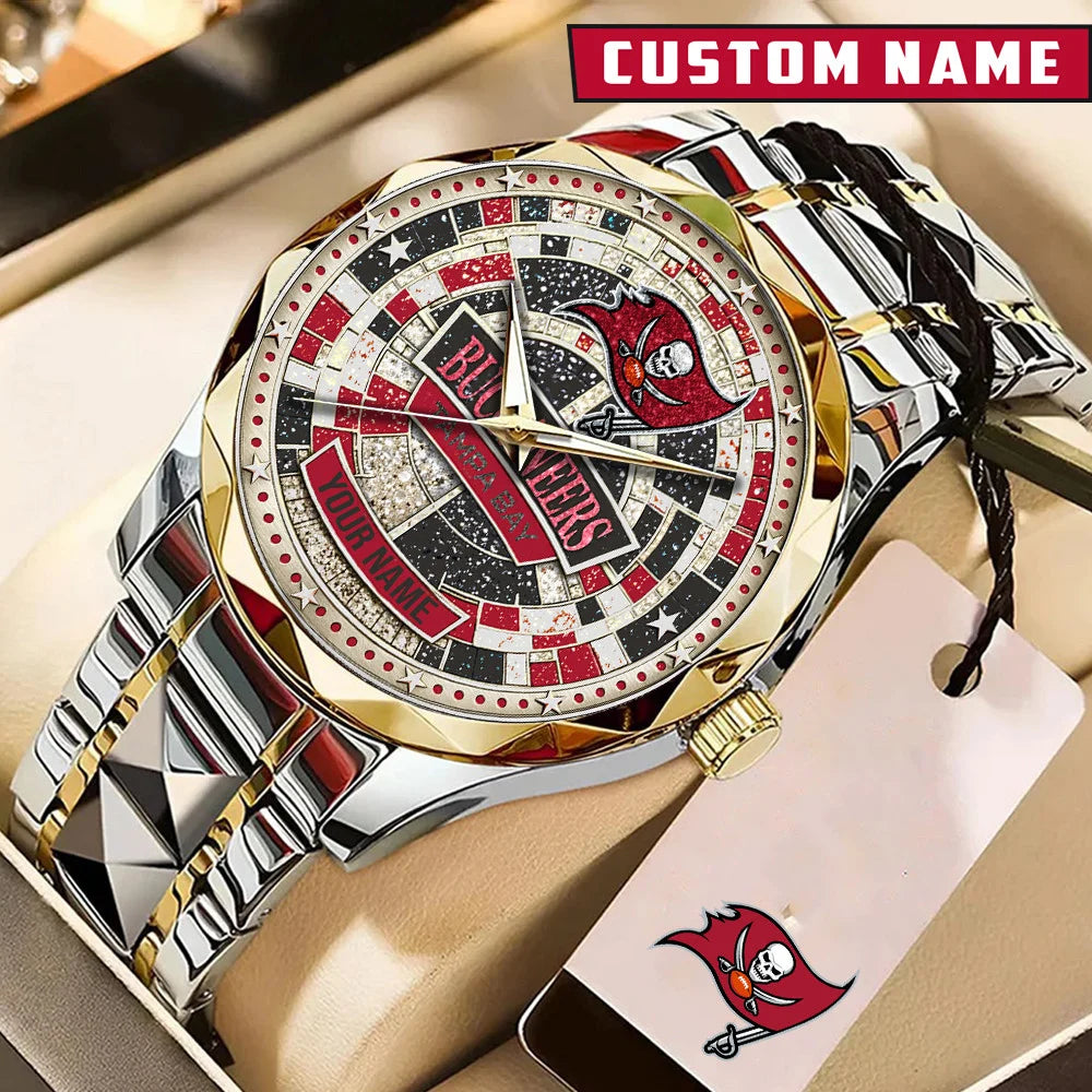 NFL Premium Luxury Stainless Steel Watch Custom Name Gift For Fan - Limited Edition