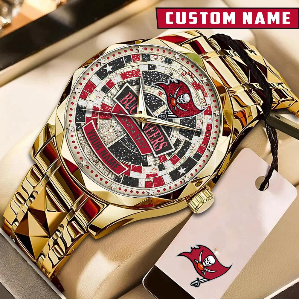 NFL Premium Luxury Stainless Steel Watch Custom Name Gift For Fan - Limited Edition