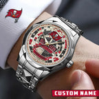 NFL Premium Luxury Stainless Steel Watch Custom Name Gift For Fan - Limited Edition