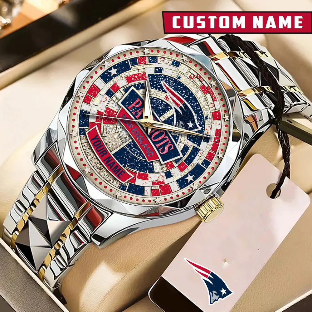 NFL Premium Luxury Stainless Steel Watch Custom Name Gift For Fan - Limited Edition