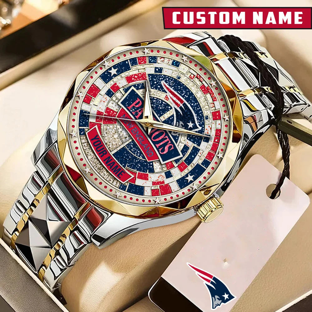 NFL Premium Luxury Stainless Steel Watch Custom Name Gift For Fan - Limited Edition