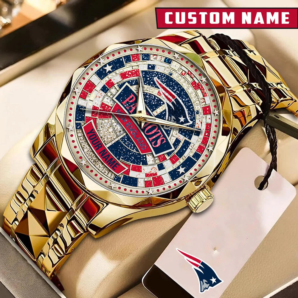 NFL Premium Luxury Stainless Steel Watch Custom Name Gift For Fan - Limited Edition