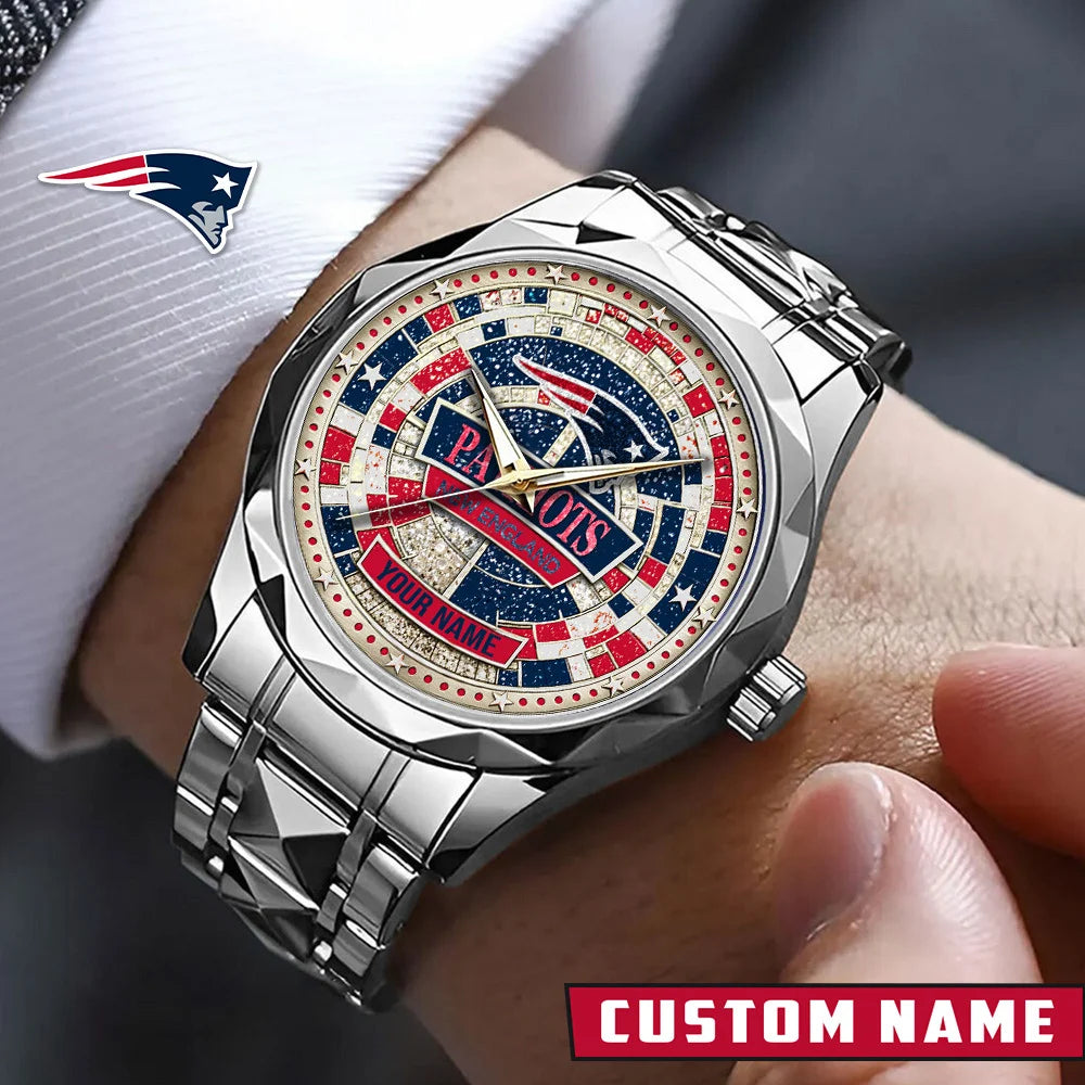 NFL Premium Luxury Stainless Steel Watch Custom Name Gift For Fan - Limited Edition