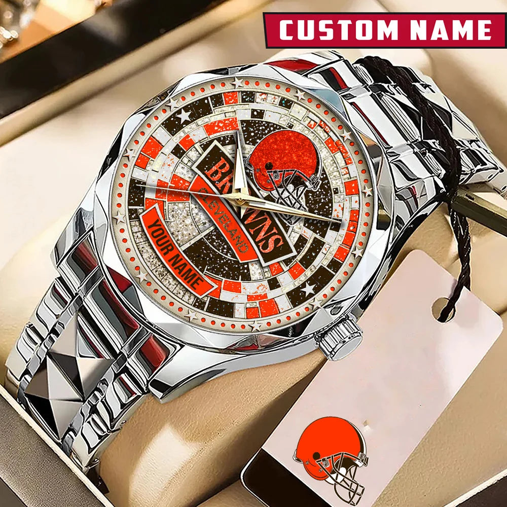 NFL Premium Luxury Stainless Steel Watch Custom Name Gift For Fan - Limited Edition