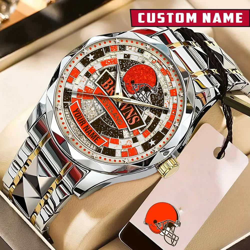 NFL Premium Luxury Stainless Steel Watch Custom Name Gift For Fan - Limited Edition