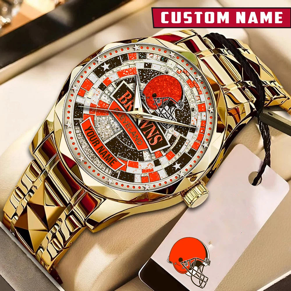 NFL Premium Luxury Stainless Steel Watch Custom Name Gift For Fan - Limited Edition