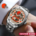 NFL Premium Luxury Stainless Steel Watch Custom Name Gift For Fan - Limited Edition