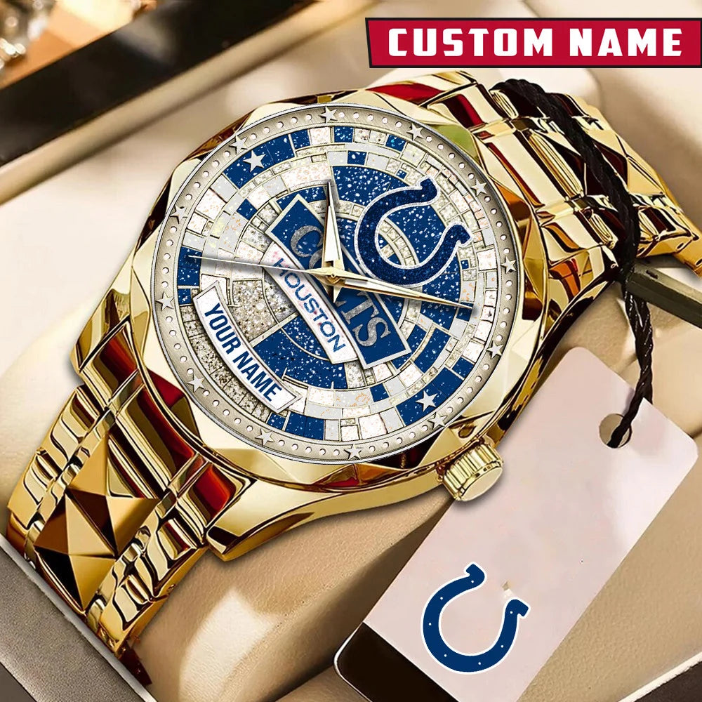 NFL Premium Luxury Stainless Steel Watch Custom Name Gift For Fan - Limited Edition